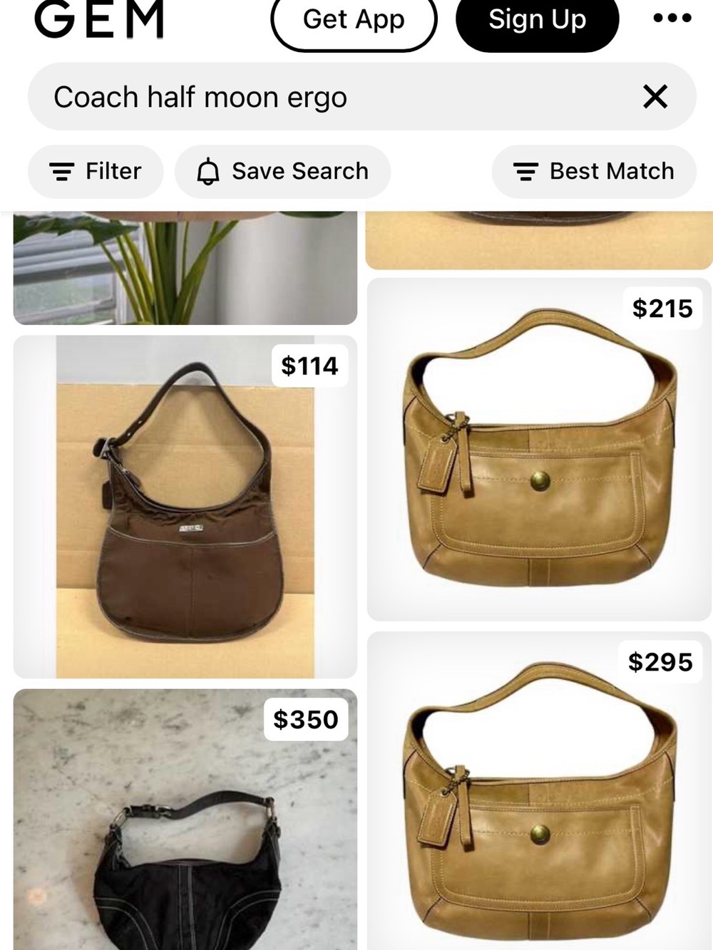 Coach Ergo Hobo Bag (Style #10740) in a camel/tan leather finish around 2007 - Picture 7 of 7